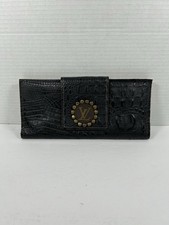 Keep It Gypsy Wallet Upcycled Croc Embossed Brass Studs Leather Large