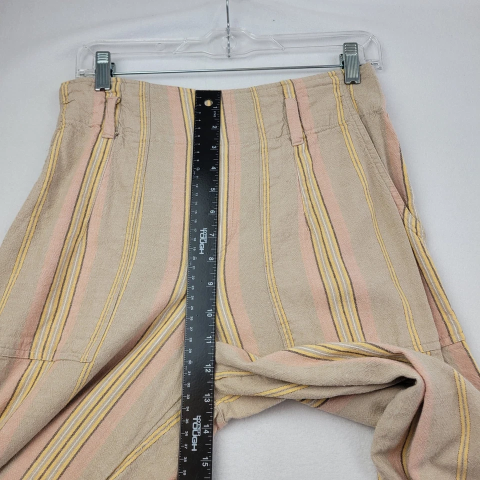 Pantalones American Eagle Rayas Pierna Ancha Talla Mediana Mezcla de Lino Festival SIN CINTURÓN Foto 4 de 4