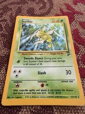 Pokemon Scyther 17/130 Base Set 2 Holo Rare Unlimited WOTC 2000 Vintage