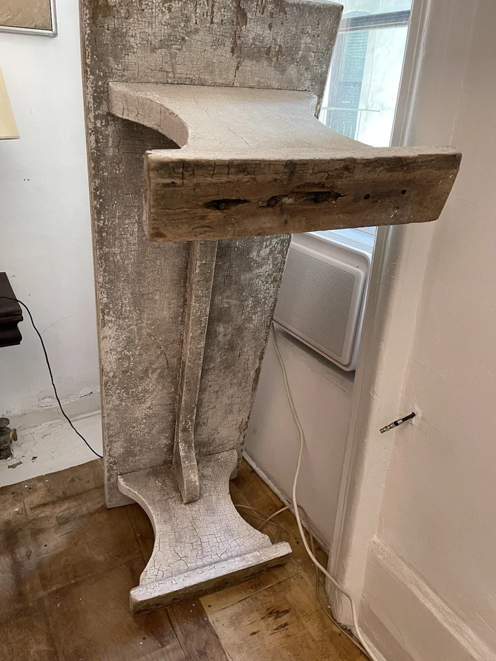 Antiguo banco de jardín de madera 60x19x18 Foto 3 de 4