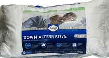 Sealy Sterling Collection Down Alternative Pillows KING 400 TC 2 Pack 18x34x2"