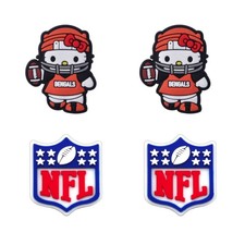 NFL Cincinnati Bengals Football Kitty Shoe Charms - 4 pieces