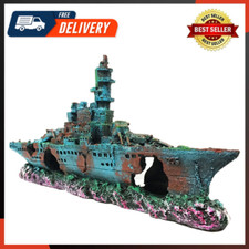 Aquarium Shipwreck Decorations Fish Tank Ornaments Resin Material Sunken
