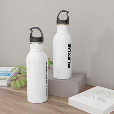 Plexus Stainless Steel Insulated Water Bottle – 12" With Removable Handle, White