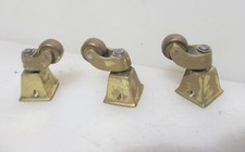Vintage Brass Furniture Castors Trolley Wheels Old Castor Old Cup x3