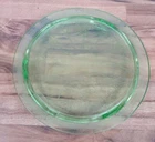 GREEN DEPRESSION Glass ANCHOR HOCKING CAMEO BALLERINA Uranium Footed CAKE PLATE