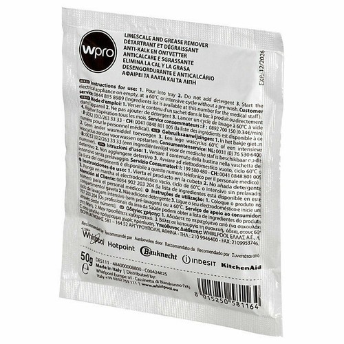 WPRO HOTPOINT INDESIT Limescale Descaler For Washing Machine/Dishwasher 12 pack - Picture 4 of 6