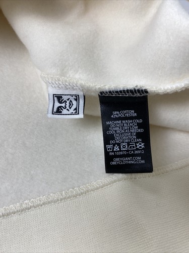 Obey Lady Crew Sweatshirt Women’s Small embroidered White Colorful Pull Over - Picture 8 of 8