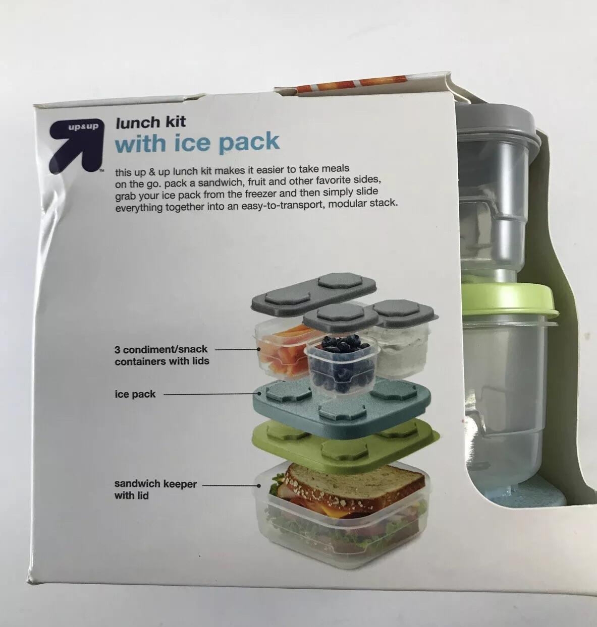 Up And Up 9 Piece Lunch Box Salad and Sandwich Kit with ice pack