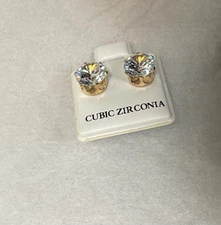 Cubic Zirconia Earrings With Display - 72 Pairs