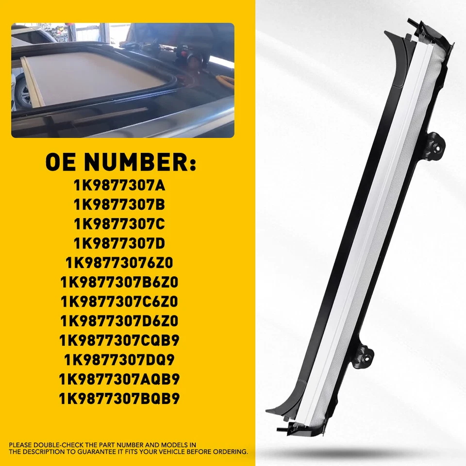 Para Audi Q5 2009-2017 Gris Coche Techo Corredizo Parasol Cubierta Cortina Nuevo Stock EE. UU. Foto 3 de 4