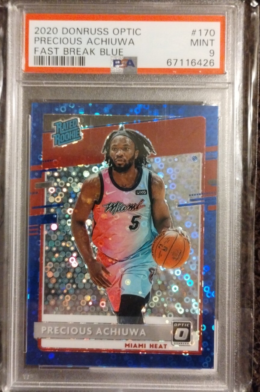 PRECIOUS ACHIUWA POP 2 2020-21 Donruss Optic RC Fast Break Blue 24/50 PSA 9