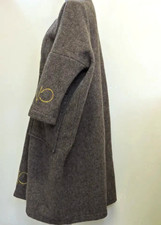 Gallego Desportes Paris Handcrafted Wool Coat Womens Xl Lagenlook Oversized Long