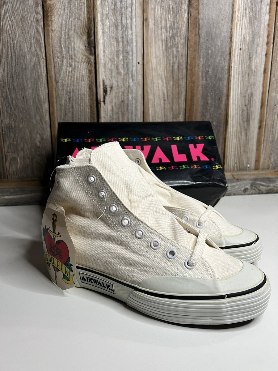 Vintage NIB NOS 80s Airwalk High Top Canvas Sneakers Size 6 1/2