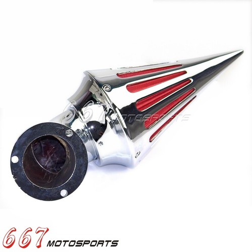 Cone Spike Air Filter Cleaner Kit For Harley Dyna Touring Softail 2001-2009 - Picture 6 of 7