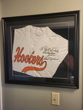 Bob Uecker Signed HOOTERS Baseball Jersey - Framed & Authentic M.J. Soffe Shirt