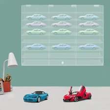Acrylic Toy Car Display Case Clear Display Box Wall Mounted Toy Display Shelf US