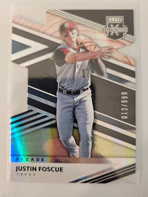 Justin Foscue Decade Die Cut 12/999 2020 Panini Elite Extra Edition Baseball