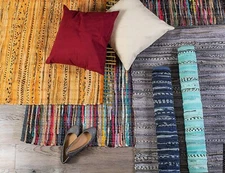 Chindi Rug 100% Natural Cotton Hand Woven 2x3 Feet Carpet Floor Mat Boho Rag Rug