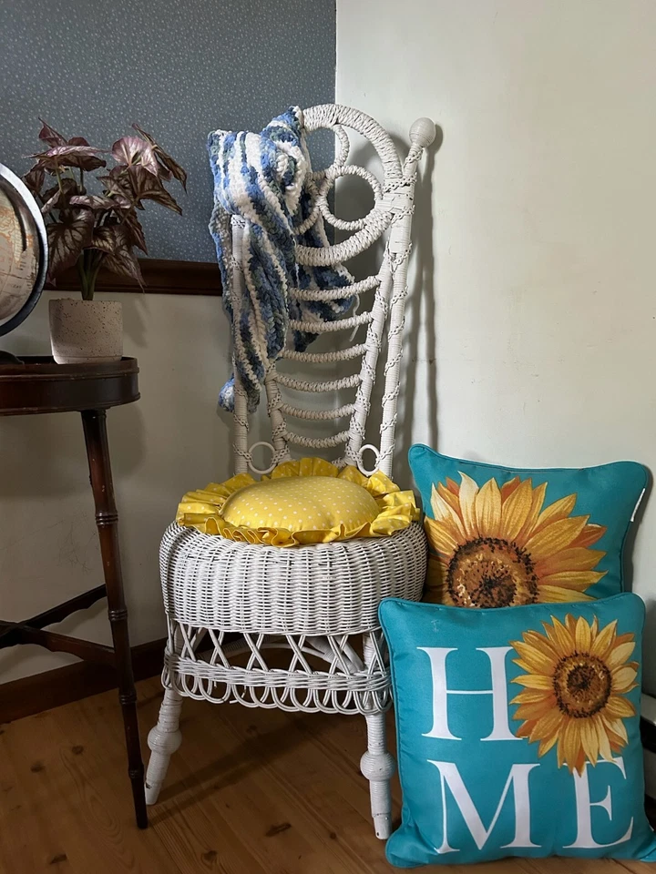 Rare 19th Century French Victorian Boudior Wicker Chair - Image 2 of 4