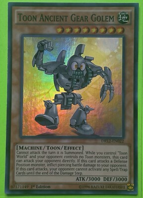 Yugioh - Toon Ancient Gear Golem DRL2-EN022 1st Edition Super Rare LP