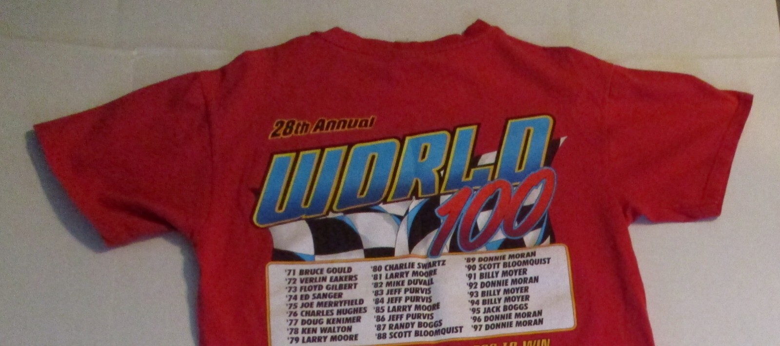 VIntage 1998 Eldora World 100 28th Annual Auto Race Tee Shirt Med Car