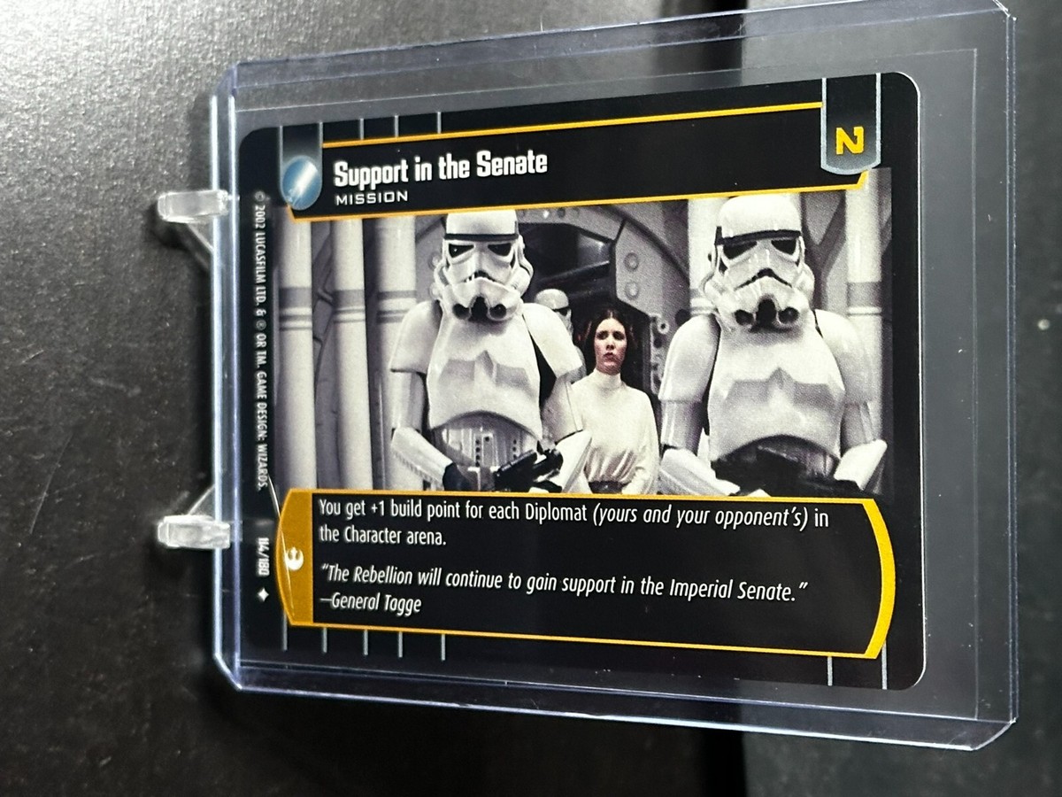 star wars customizable card game rare cards WOTC Star Wars TCG UNPLAYED A New Hope MINT #114/180 SUPPORT IN THE SENATE