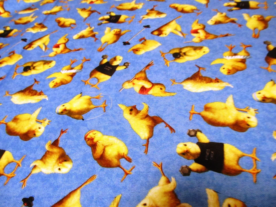 Yoga Fitness Chicks Hühner Elisabeth Studios Patchworkstoff Baumwolle 50x110 cm - Bild 2 von 4