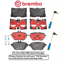 Front & Rear Brake Pad OE Brembo Ceramic +Sensor for Mercedes E300 E350 Sport
