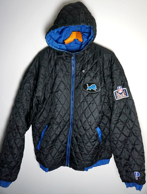 Vintage 90s Detroit Lions Pro Player Puffy Jacket Large Mens