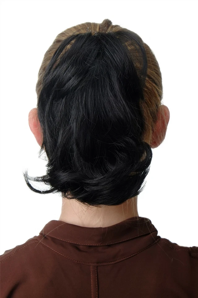 WIG ME UP Postiche Tresse Queue de Cheval Court Dense Wild Volume Noir T6545-2 - Photo 1/2