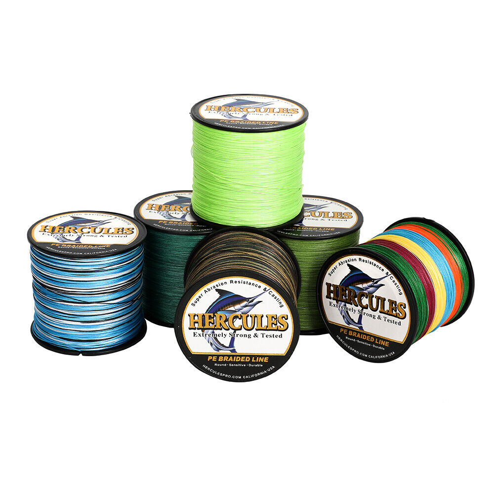  HERCULES Super Strong 100M 109 Yards Braided Fishing Line 20  LB Test For Saltwater Freshwater PE Braid Fish Lines 4 Strands - Blue, 20LB