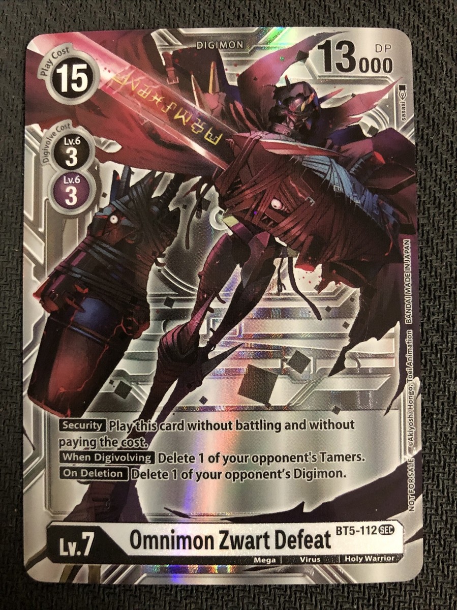 Digimon TCG Omnimon Zwart Defeat BT5-112 SEC Rare EX4 Box Topper