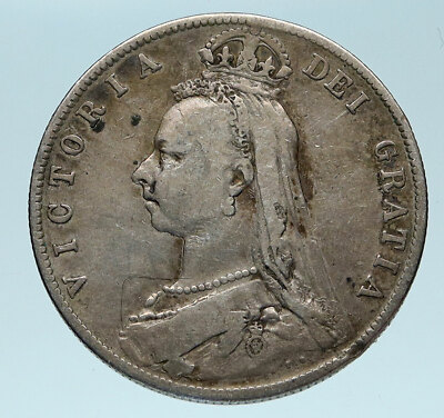 1889 UK Great Britain United Kingdom QUEEN VICTORIA 1/2 Crown