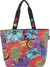 Laurel Burch Floral Shoulder Tote, 21x15x5