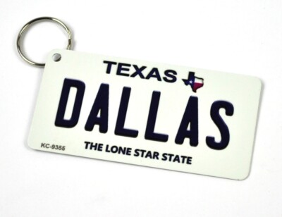 USA Dallas Texas Schlüsselanhänger Blechschild License Plate Style