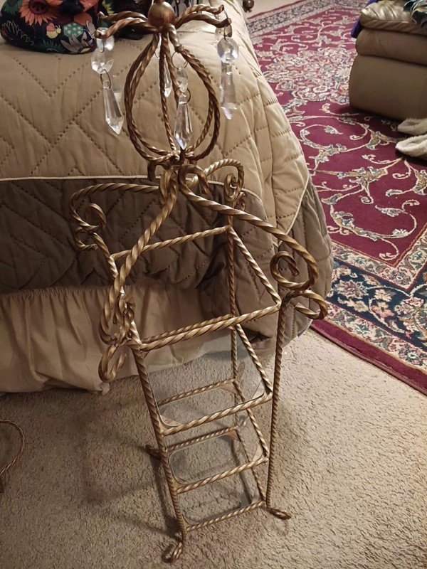 Italian Hollywood Regency Gold Gilt Etagere Twisted Rope Metal
