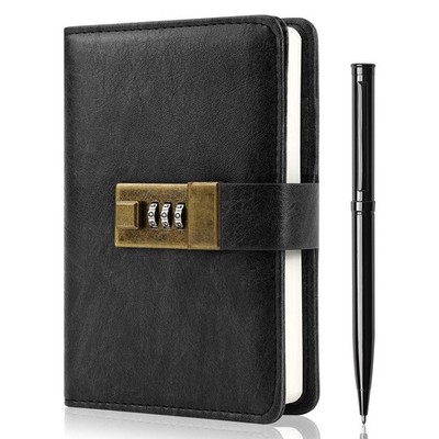 WEMATE Journal with Lock, Diary with Lock, Password Notebook, Pen & Gift Box - P
