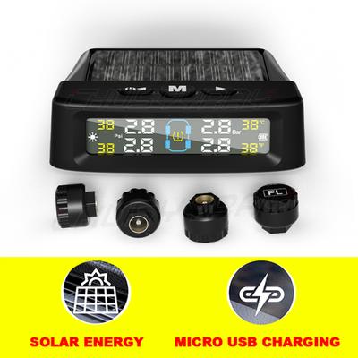 #ad RV Tire Pressure Monitoring System Real Time Solar Trailer TPMS 4 Sensors $19.99
