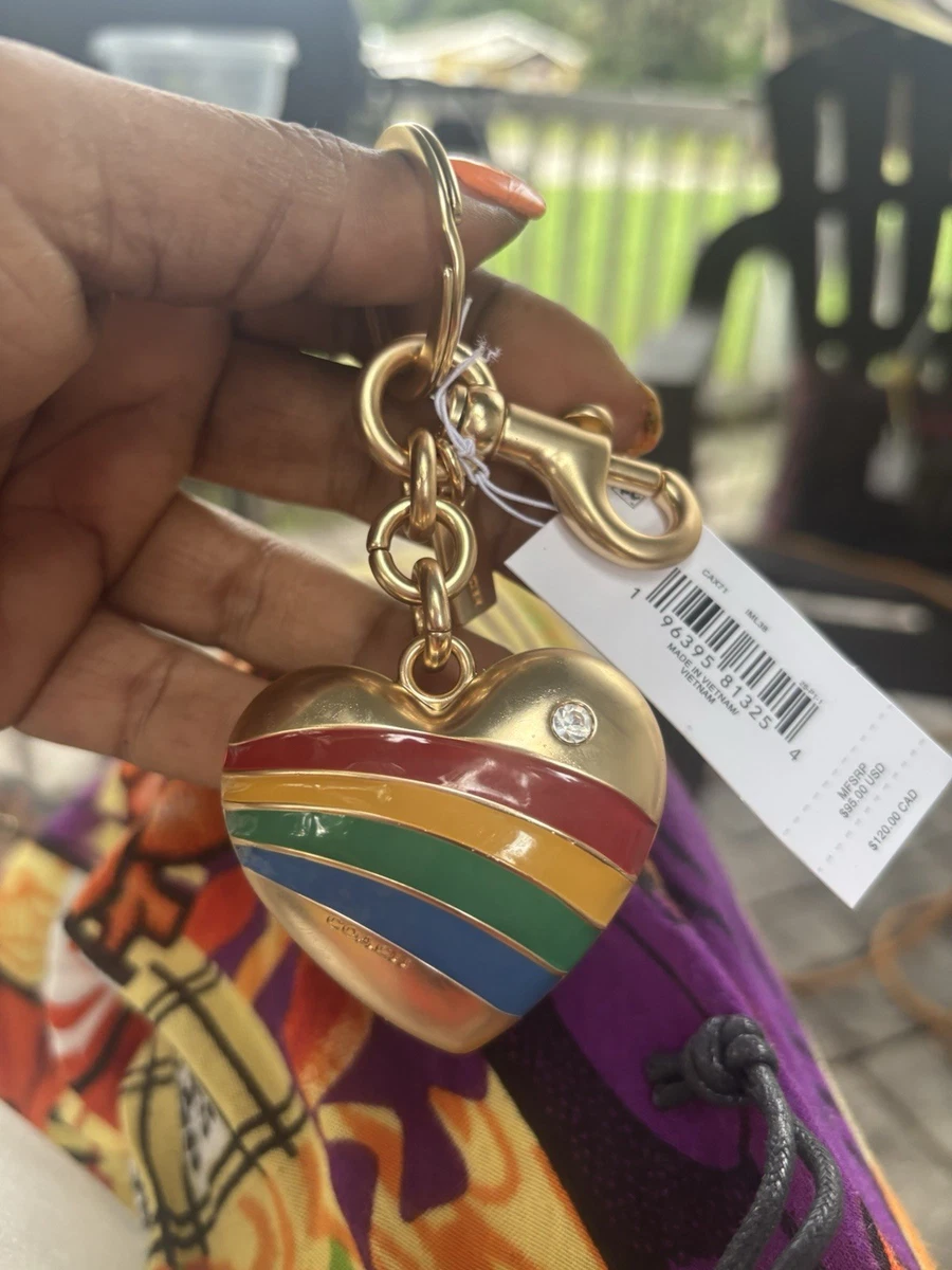 Rare✨️Coach Signature Rhinestone Keychain 25+ Coach Heart Crystal Key Chains, Rings & Finders for Women for