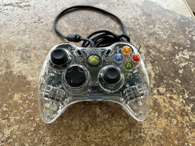 Clear AfterGlow Wired Controller Microsoft XBOX 360 PC PL-3602 Not Tested
