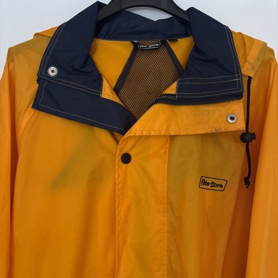 Peter Storm Regenmantel Jacke gelb/blau Fischerstil XS