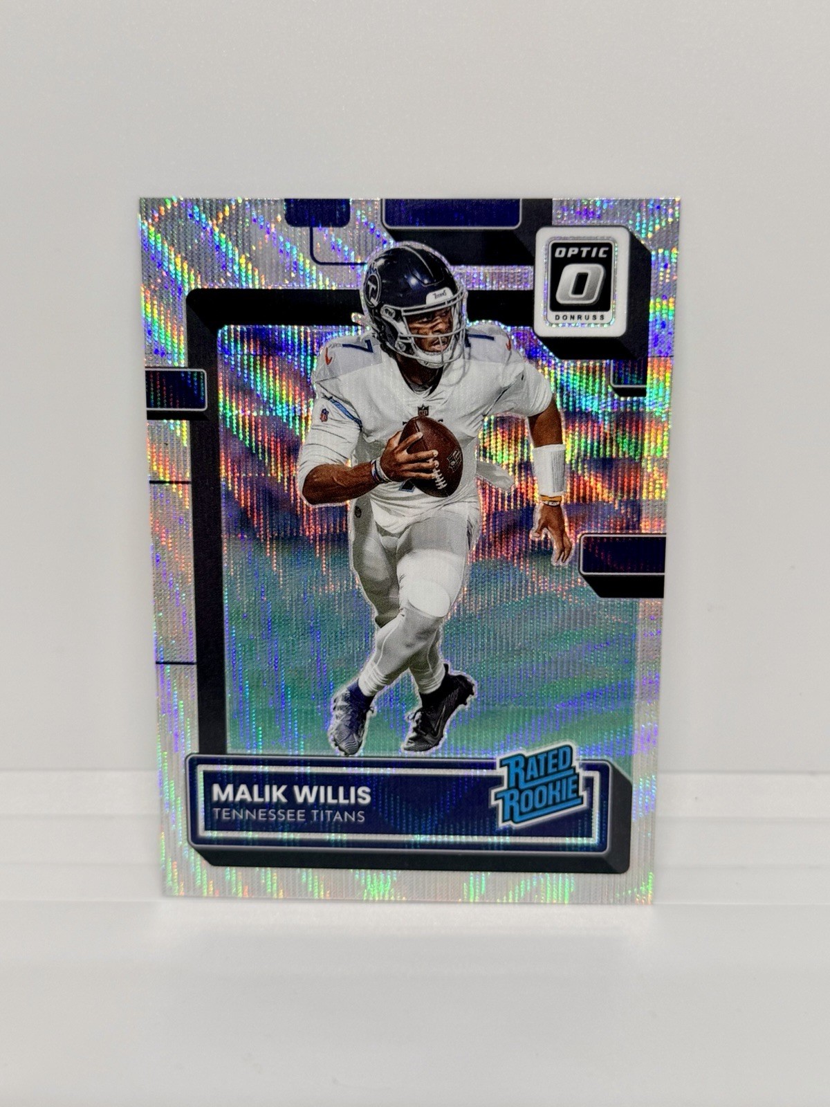 MALIK WILLIS Rookie 2022 Donruss Optic Silver Wave Prizm /300 Titans RC #203