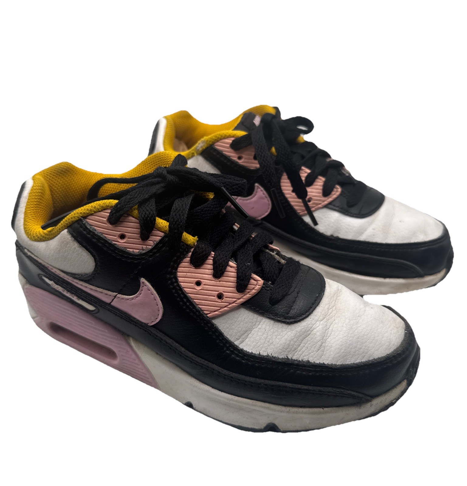 Nike Air Max 90 Leather GS Black Light Arctic Pink Sneakers CD6867-007 Size 4Y