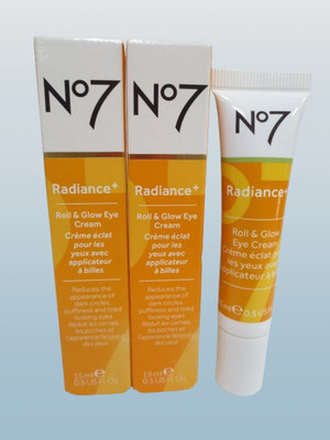 NO7 RADIANCE+ ROLL & GLOW EYE CREAM 0.5 OZ BOXED LOT OF 2