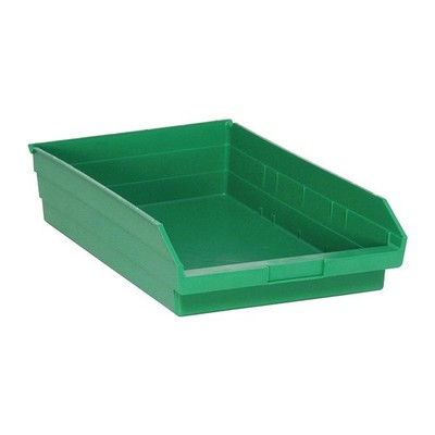 QUANTUM STORAGE SYSTEMS QSB110GN Shelf Bin,Green,Polypropylene,4 in 9AFJ4