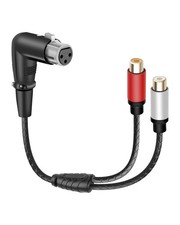 XLR to 2 RCA Audio Pacth Cable, 90 Degree 3 PIN XLR Female to Dual RCA Female...