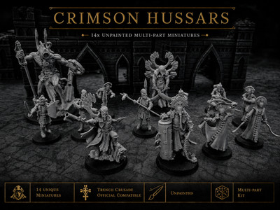Trench Crusade Official Compatibility - Crimson Hussars (x14 Unpainted Models)