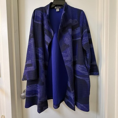 Textured Abstract Damee Inc Ladies L, Lightweight Jacket, blue lavender & indigo