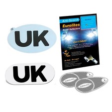 Headlamp Beam Deflectors Headlight Converters Adaptor Or UK Sticker Plate